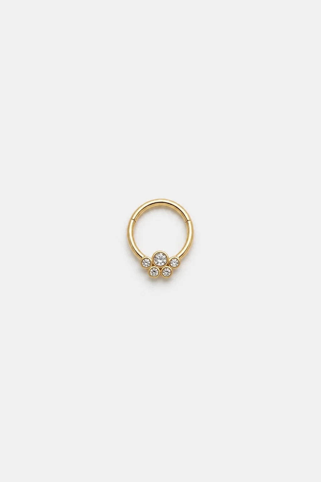14k Gold Piercing Clicker mit Zirkonia-Cluster · Yellow Gold · Studio 4/5 Wide