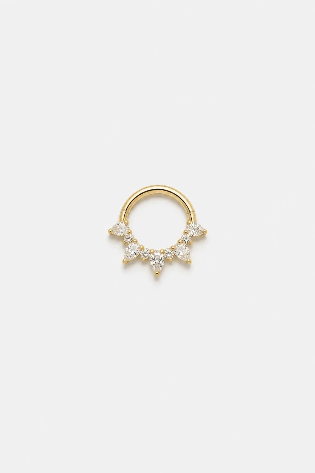 14k Gold Piercing Clicker mit Tropfen-Zirkonia · Yellow Gold · Studio 4/5 Wide