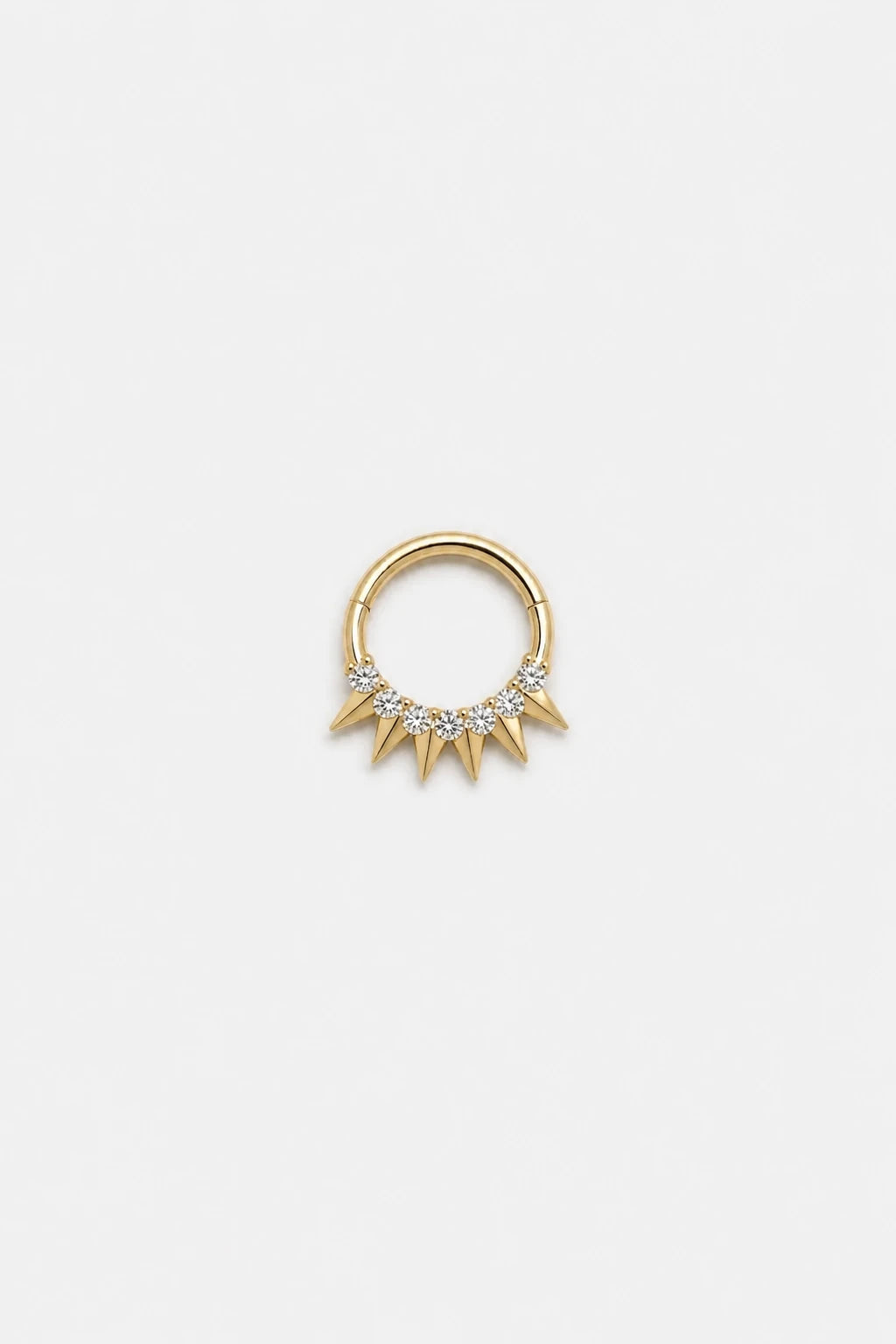 14k Gold Piercing Clicker mit klaren Zirkonia · Yellow Gold · Studio 4/5 Wide