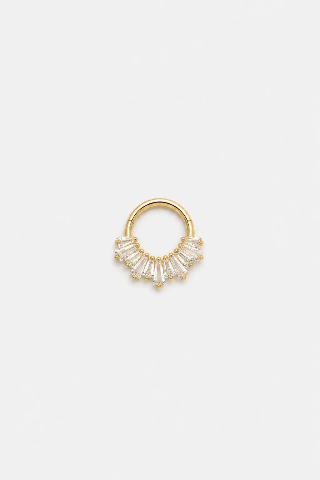 14k Gold Piercing Clicker mit Baguette-Zirkonia · Yellow Gold · Studio 4/5 Wide