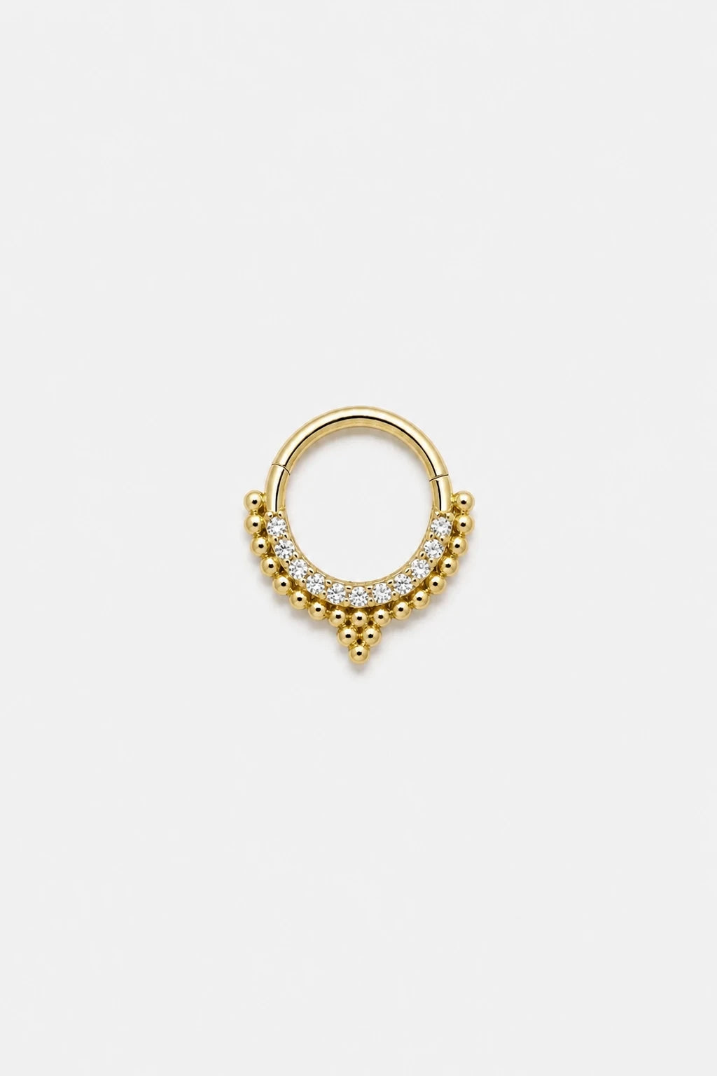 14k Gold Piercing Clicker mit Kugelstruktur · Yellow Gold · Studio 4/5 Wide