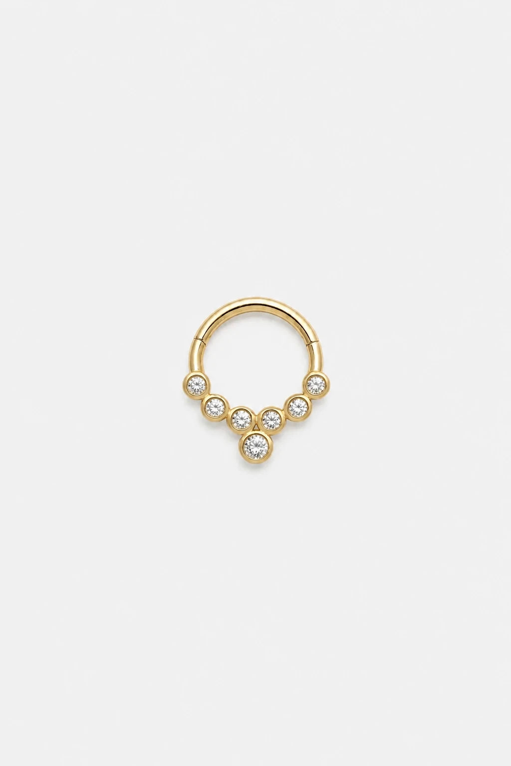14k Gold Piercing Clicker mit klaren Zirkonia · Yellow Gold · Studio 4/5 Wide