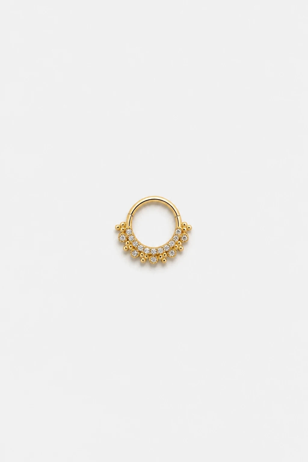 14k Gold Piercing Clicker mit Zirkonia-Cluster · Yellow Gold · Studio 4/5 Wide
