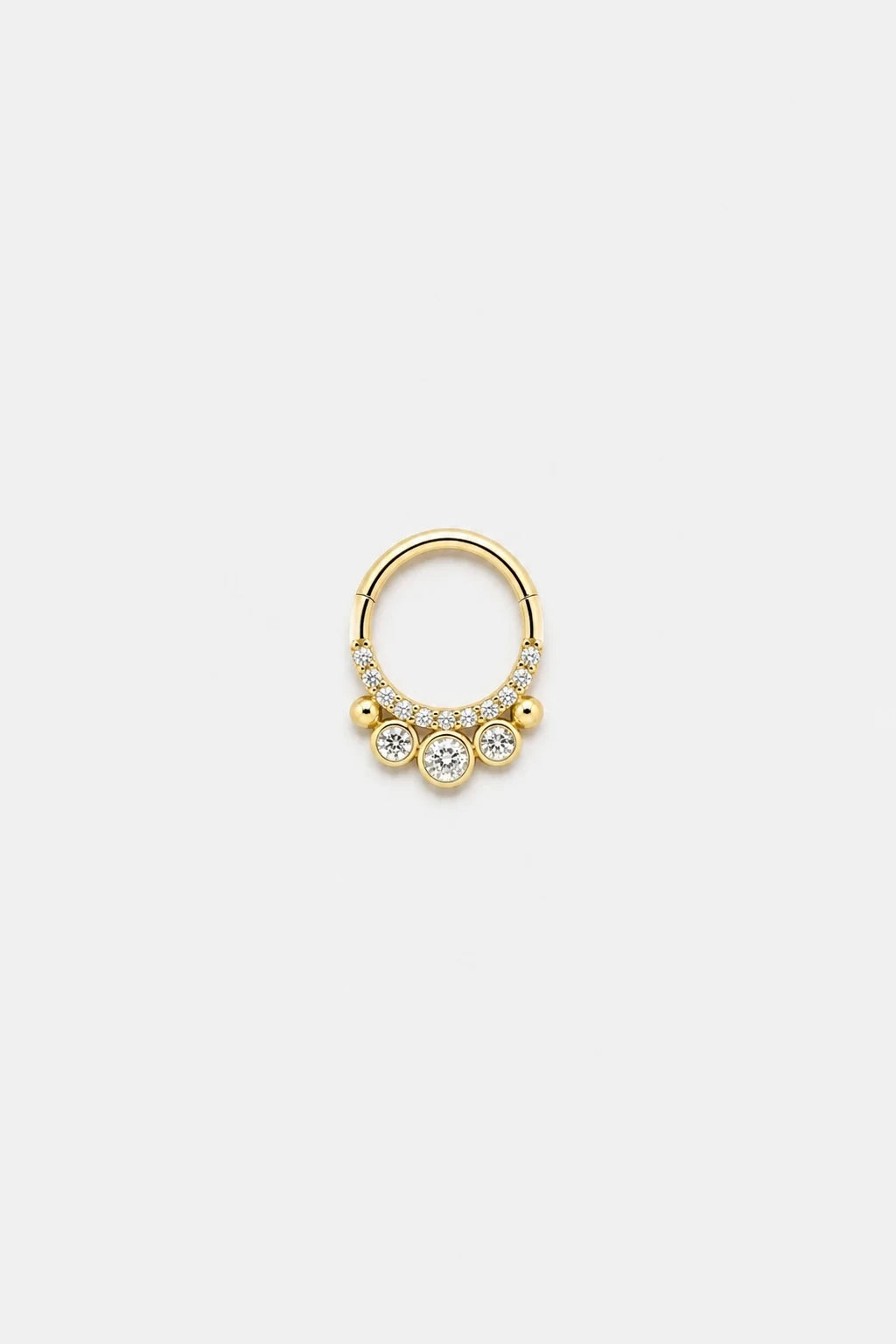 14k Gold Piercing Clicker mit Kugelstruktur · Yellow Gold · Studio 4/5 Wide