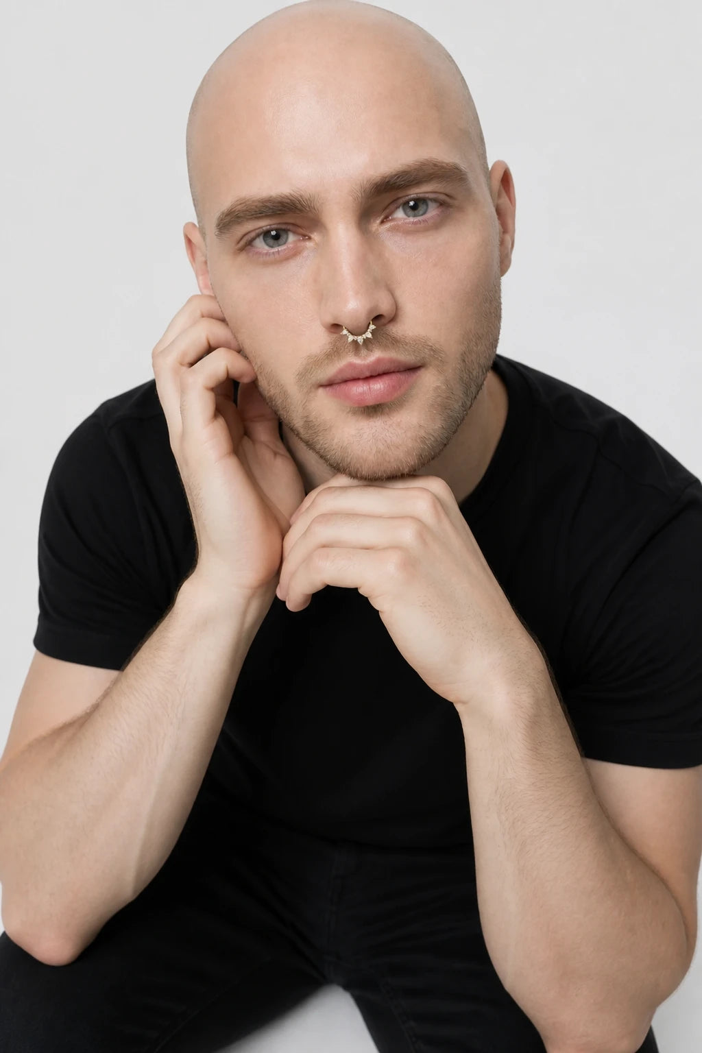 14k Gold Piercing Clicker mit Tropfen-Zirkonia · Yellow Gold · Septum 3/4 Direct High