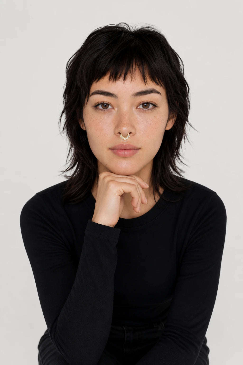 14k Gold Piercing Clicker mit Baguette-Zirkonia · Yellow Gold · Septum 3/4 Direct High