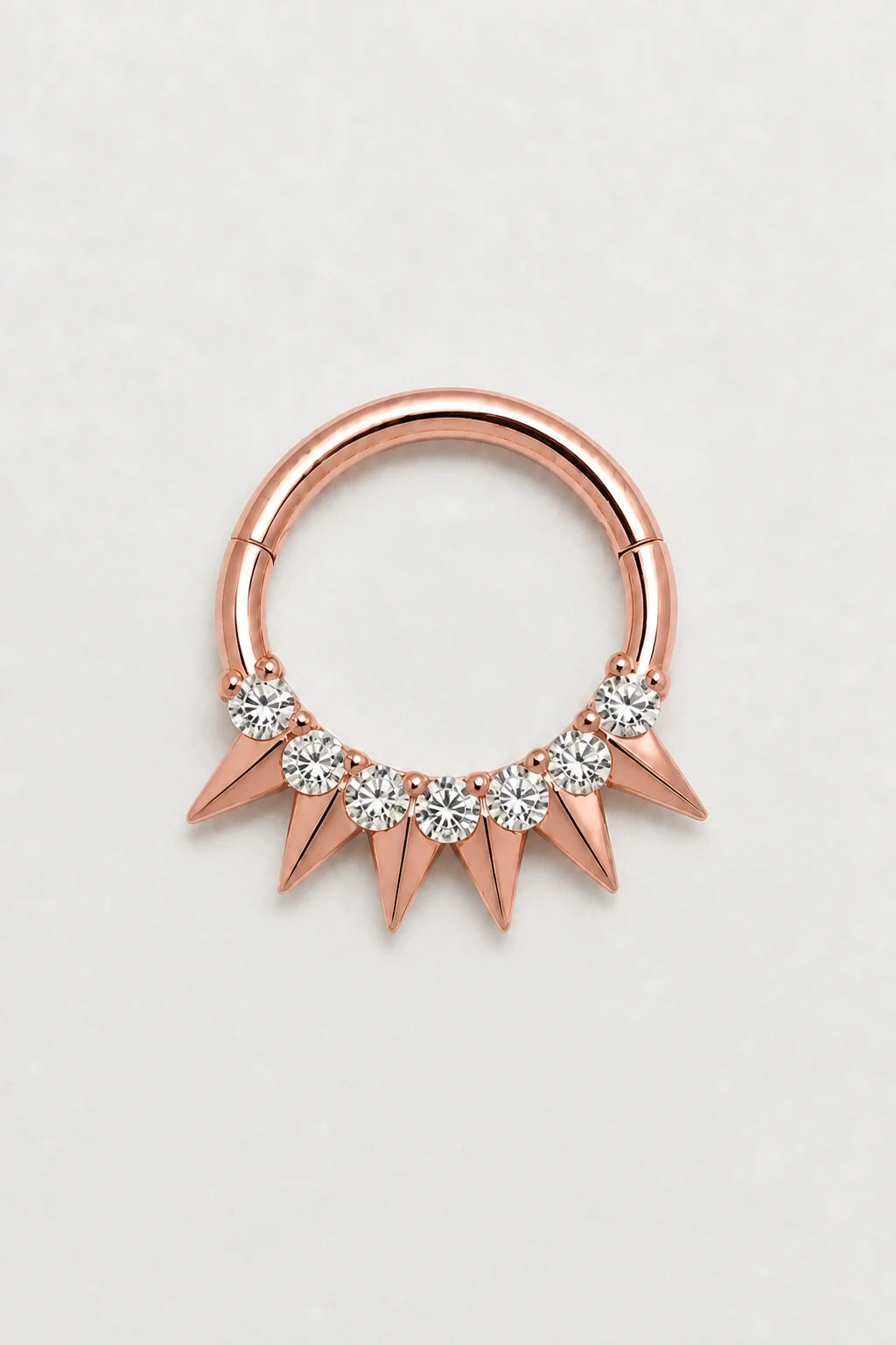 14k Gold Piercing Clicker mit klaren Zirkonia · Rose Gold · Studio 1/3 Guided