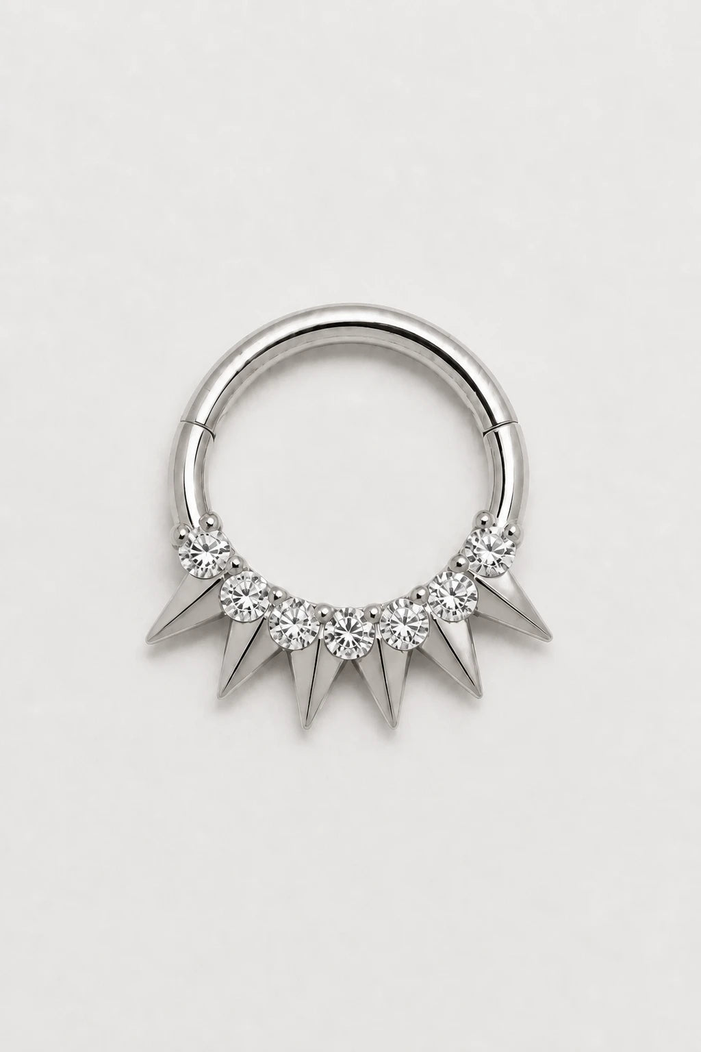 14k Gold Piercing Clicker mit klaren Zirkonia · White Gold · Studio 1/3 Guided