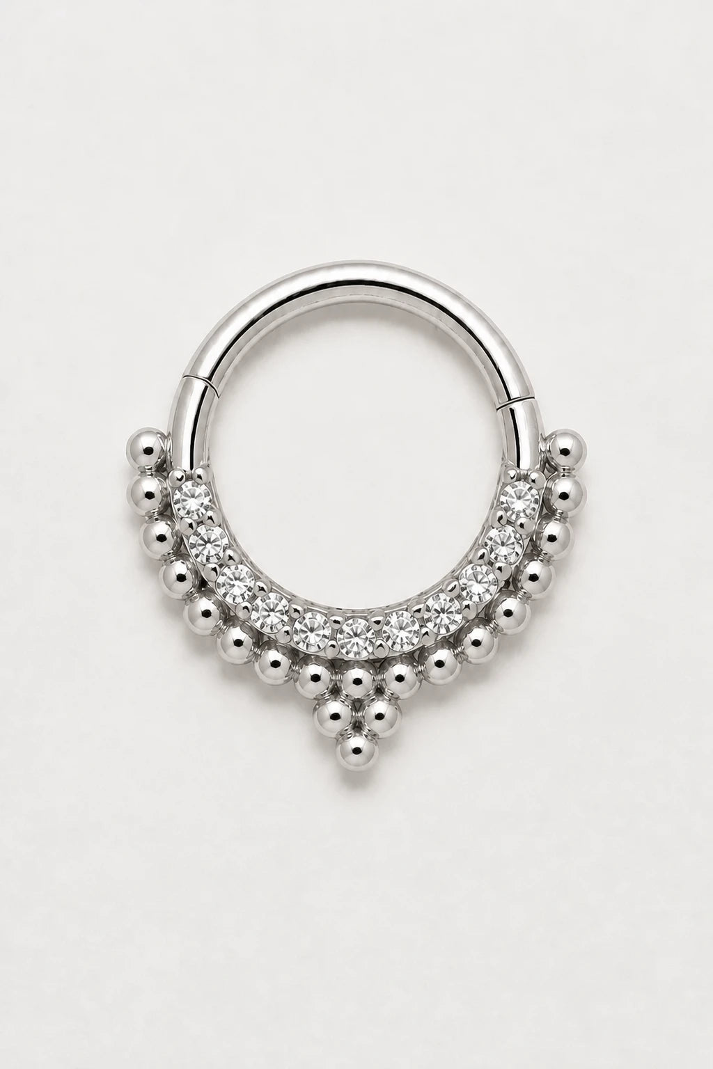 14k Gold Piercing Clicker mit Kugelstruktur · White Gold · Studio 1/3 Guided