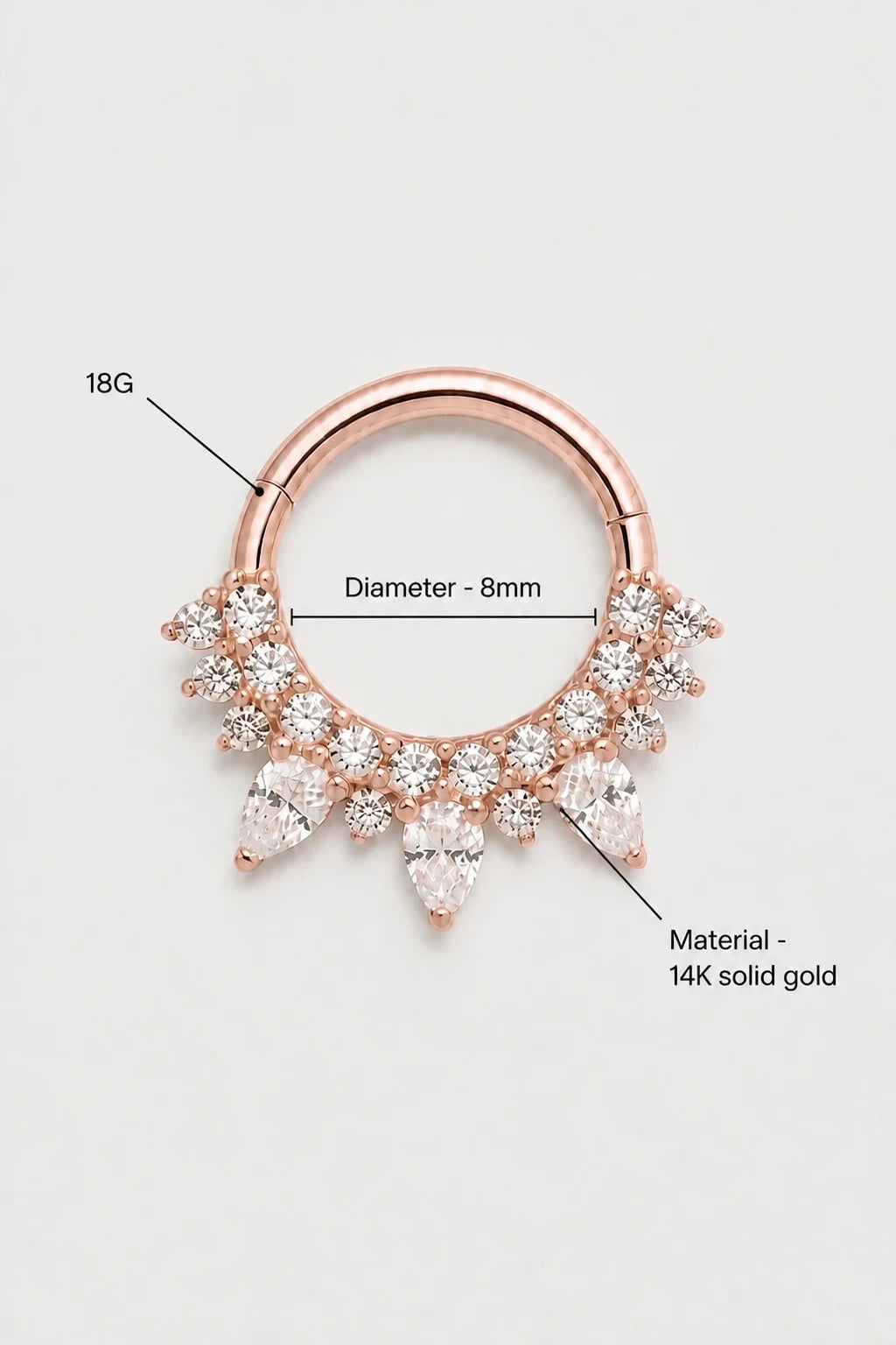 Petal Arc Clicker · Rose Gold · Studio 3/3 Specs