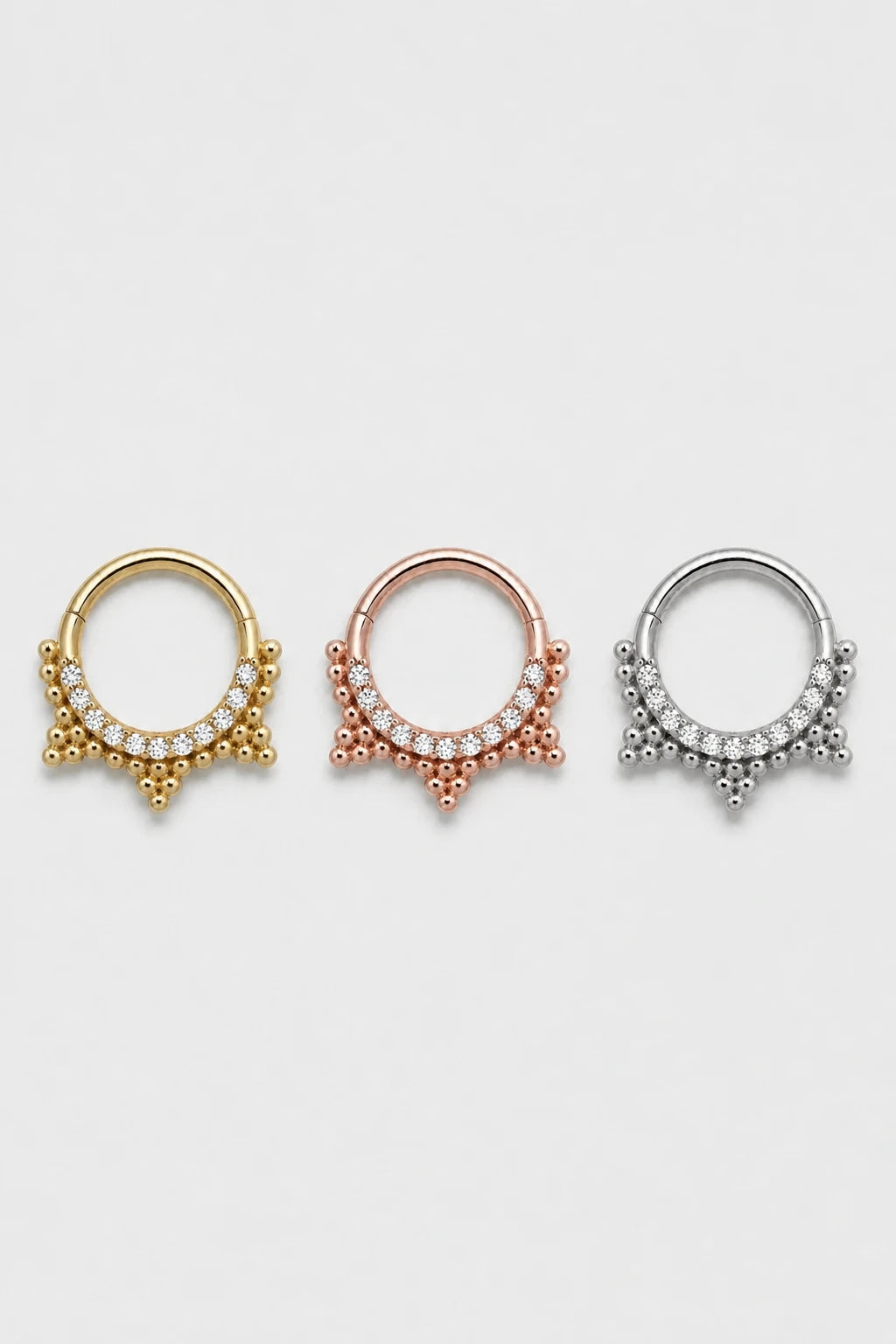 14k Gold Piercing Clicker mit Kugelstruktur · Yellow Gold · Studio 5/5 Colorways