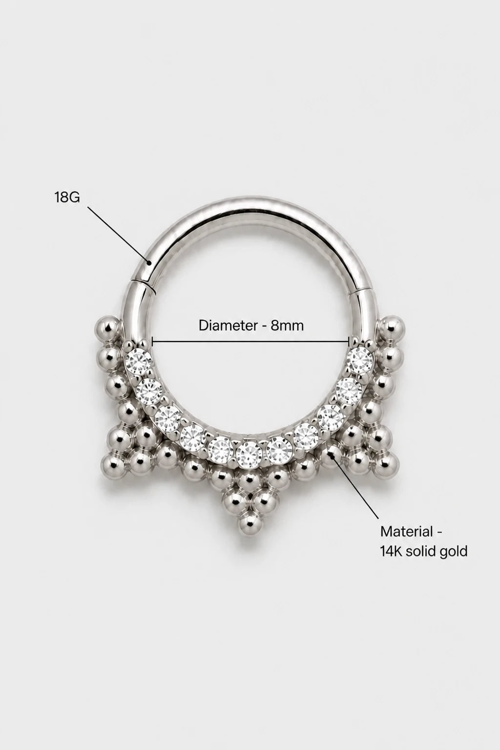 Beaded Fringe Clicker · White Gold · Studio 3/3 Specs