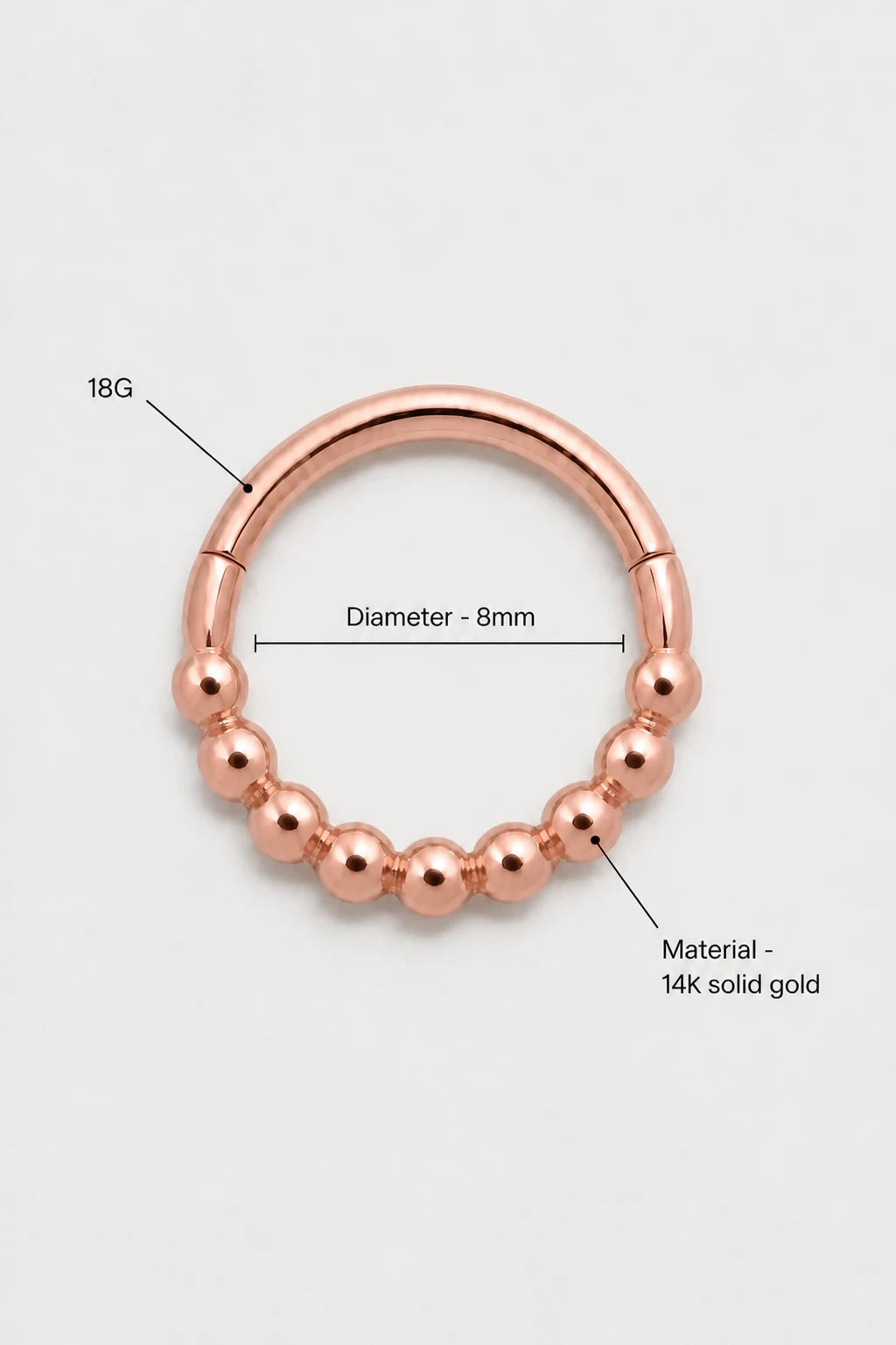 Bead Row Clicker · Rose Gold · Studio 3/3 Specs