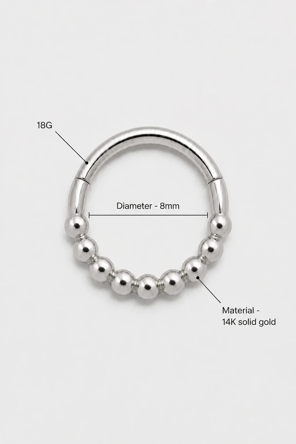 Bead Row Clicker · White Gold · Studio 3/3 Specs