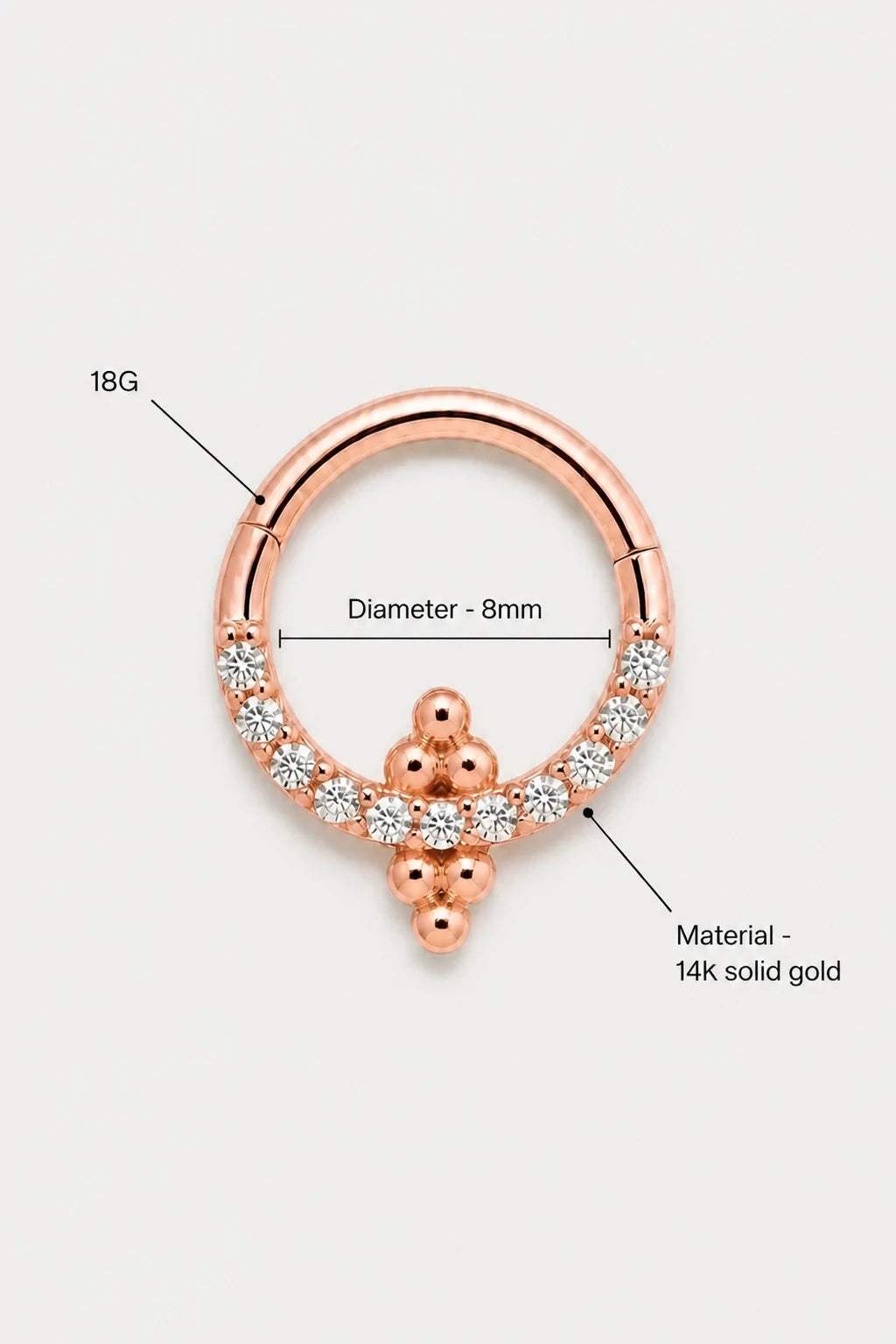 Dotted Drop Clicker · Rose Gold · Studio 3/3 Specs