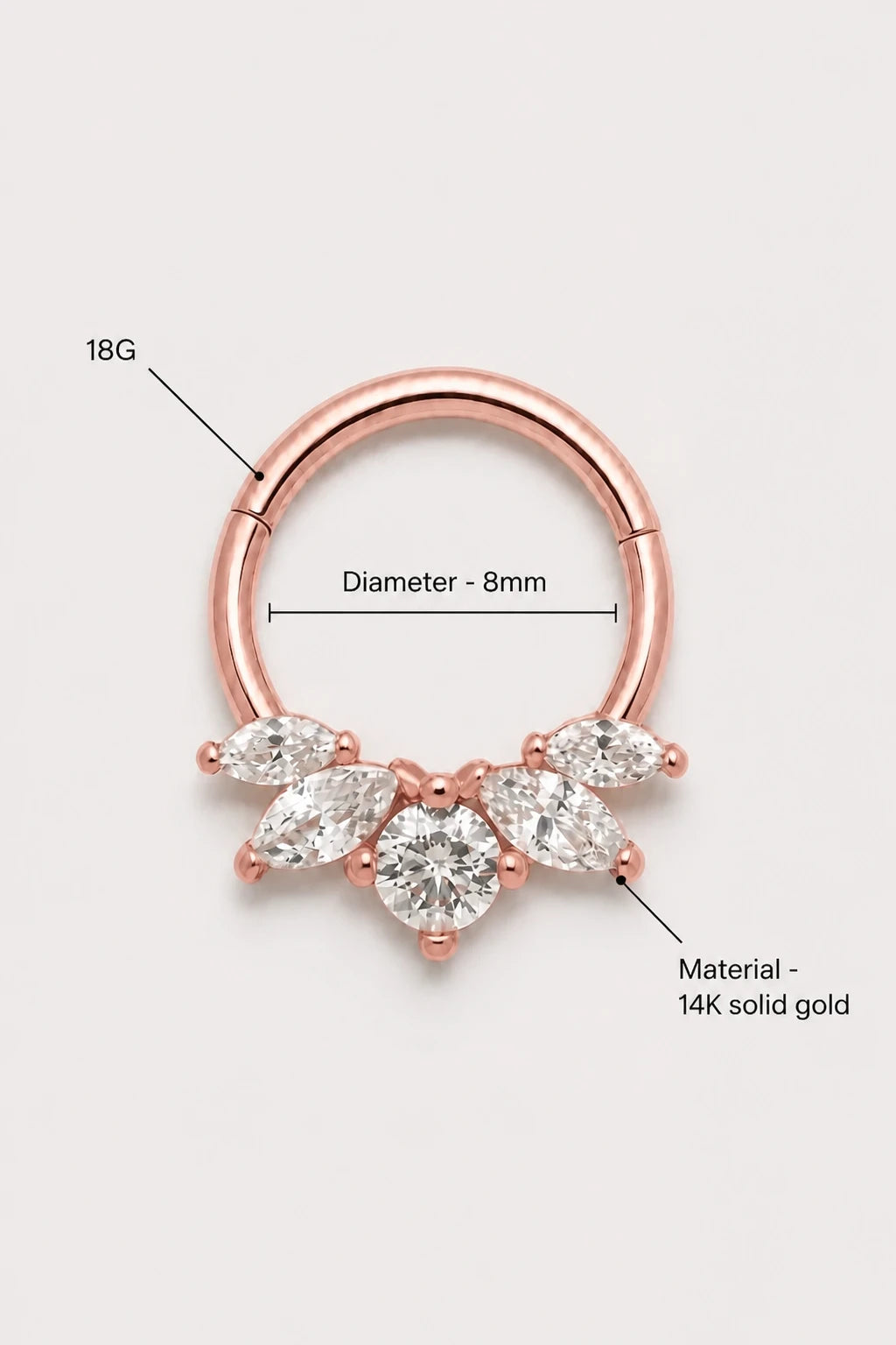 Marquise Cluster Clicker · Rose Gold · Studio 3/3 Specs