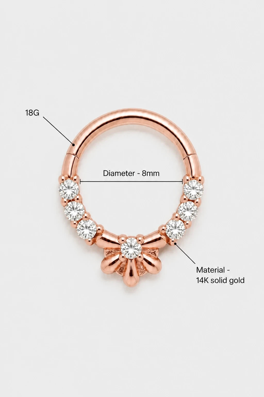Tiny Bloom Clicker · Rose Gold · Studio 3/3 Specs