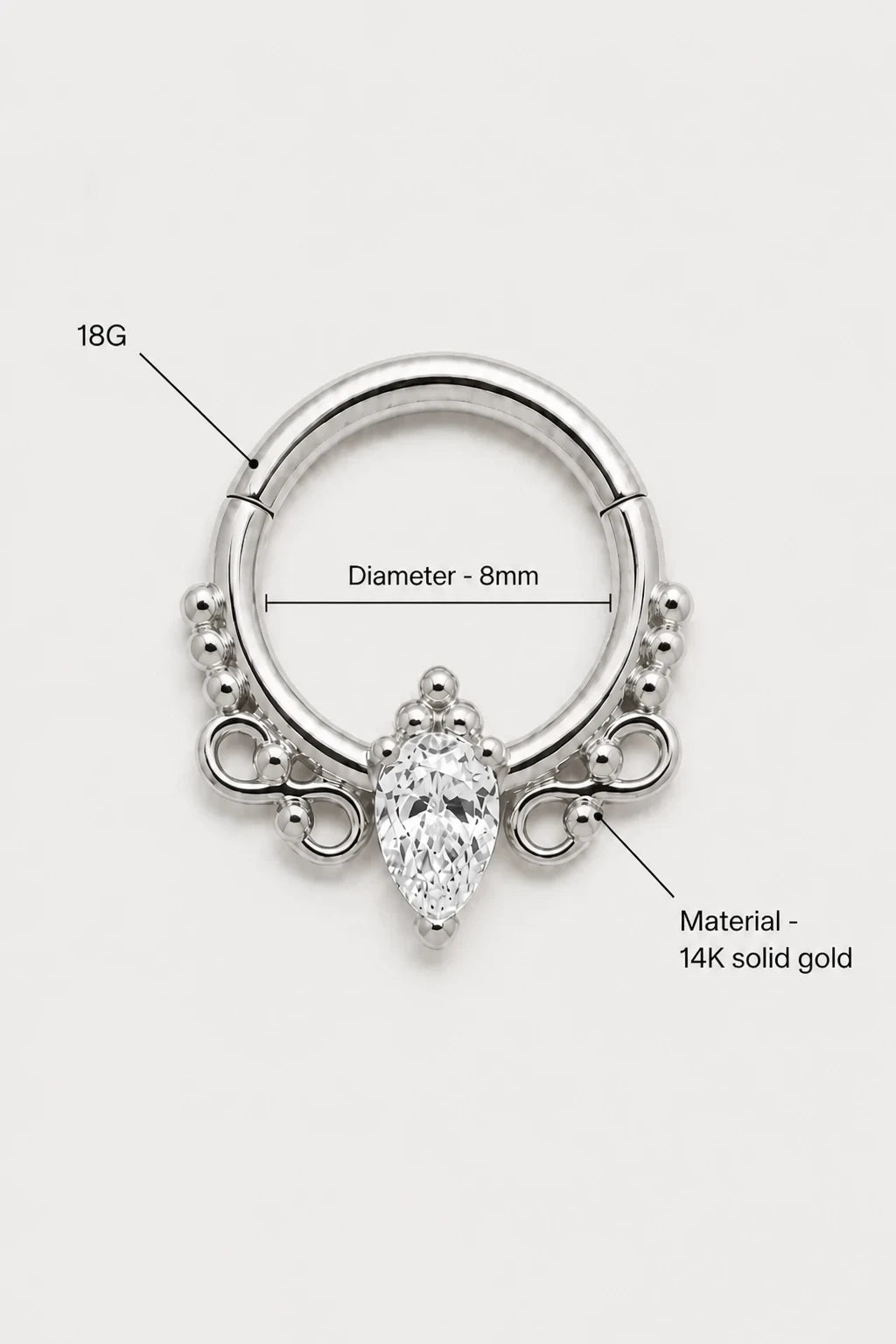 Filigree Drop Clicker · White Gold · Studio 3/3 Specs