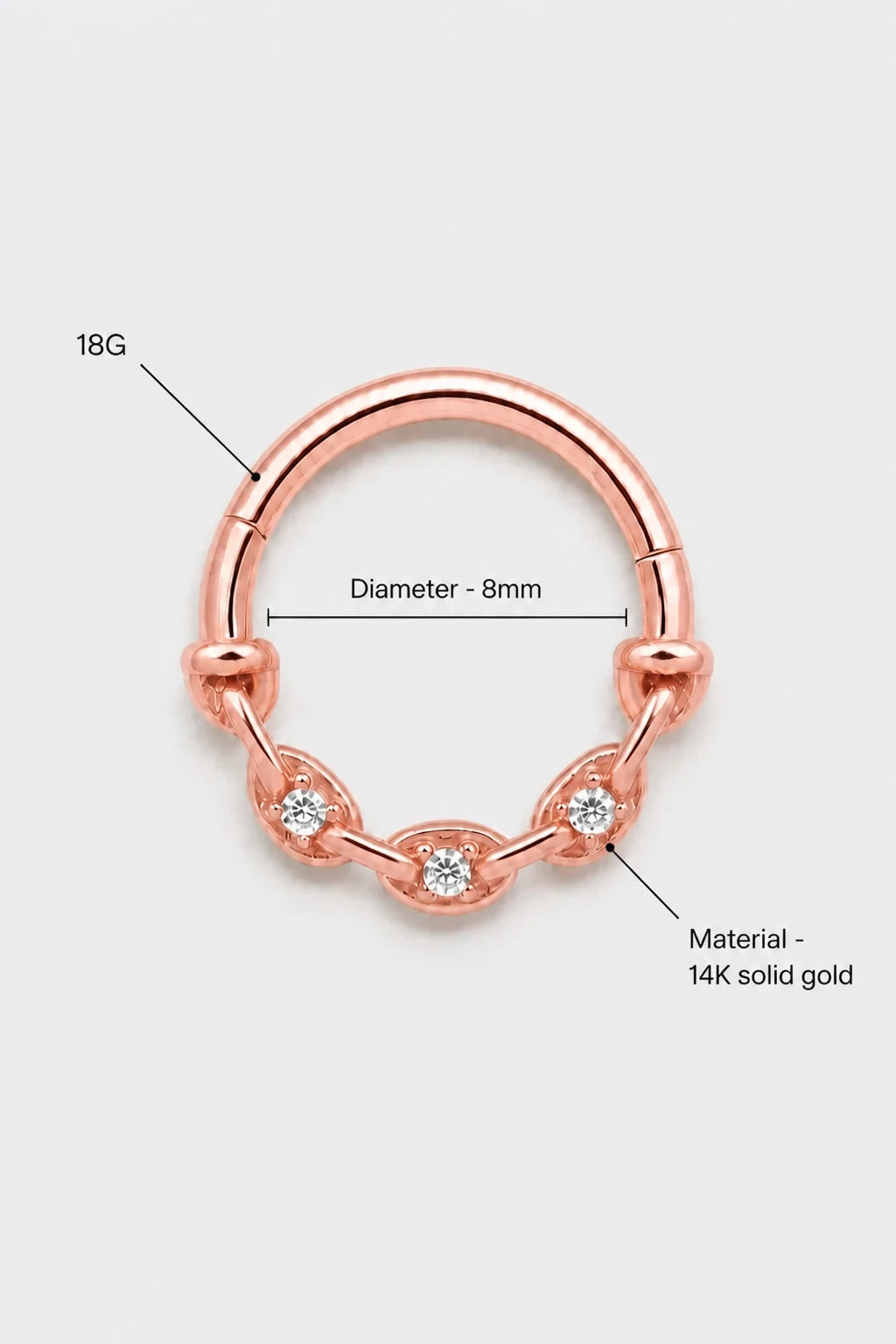 Linked Stone Clicker · Rose Gold · Studio 3/3 Specs