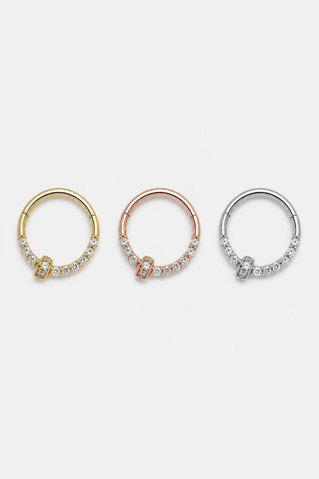 14k Gold Piercing Clicker mit Pavé-Zirkonia · Yellow Gold · Studio 5/5 Colorways