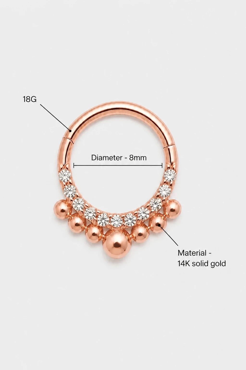 Beaded Pavé Clicker · Rose Gold · Studio 3/3 Specs