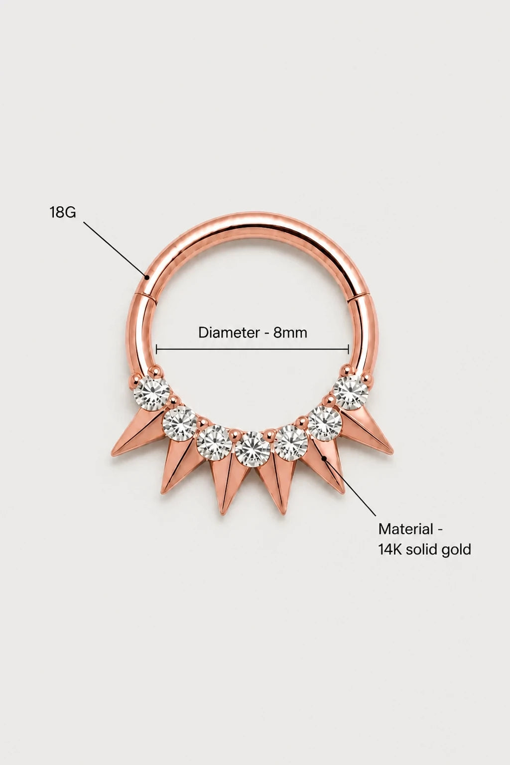 Spike Fringe Clicker · Rose Gold · Studio 3/3 Specs