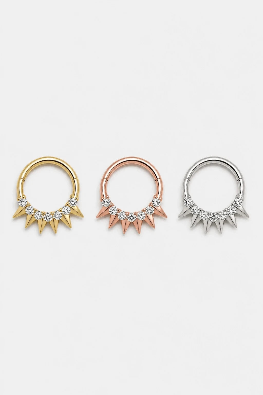 14k Gold Piercing Clicker mit klaren Zirkonia · Yellow Gold · Studio 5/5 Colorways