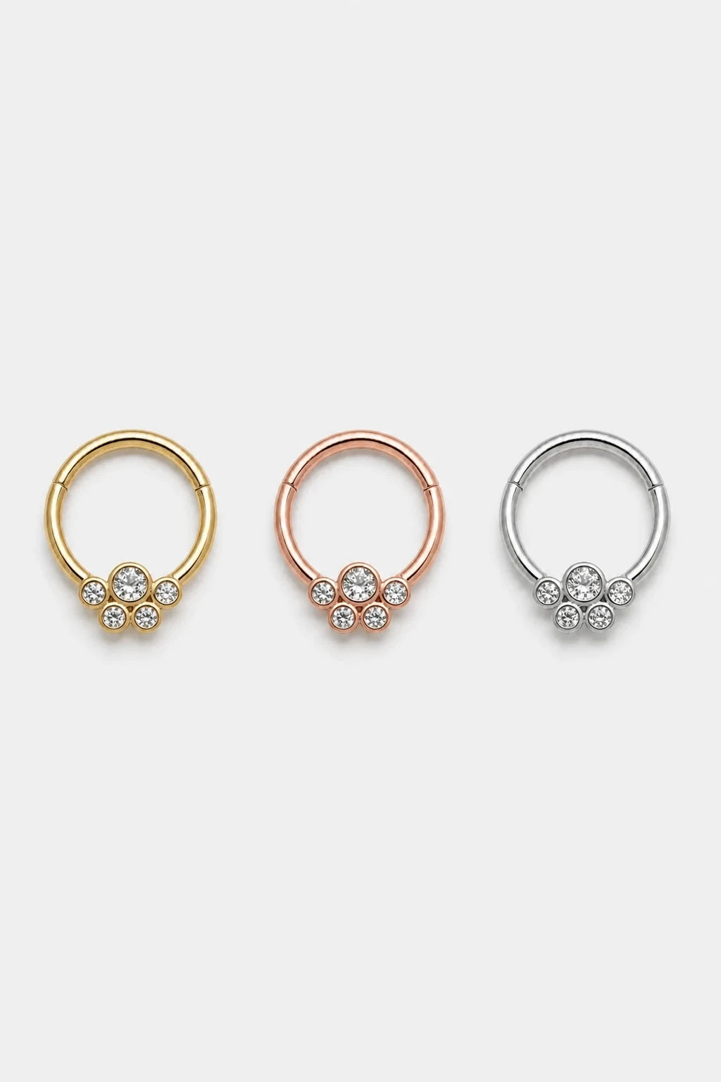 14k Gold Piercing Clicker mit Zirkonia-Cluster · Yellow Gold · Studio 5/5 Colorways