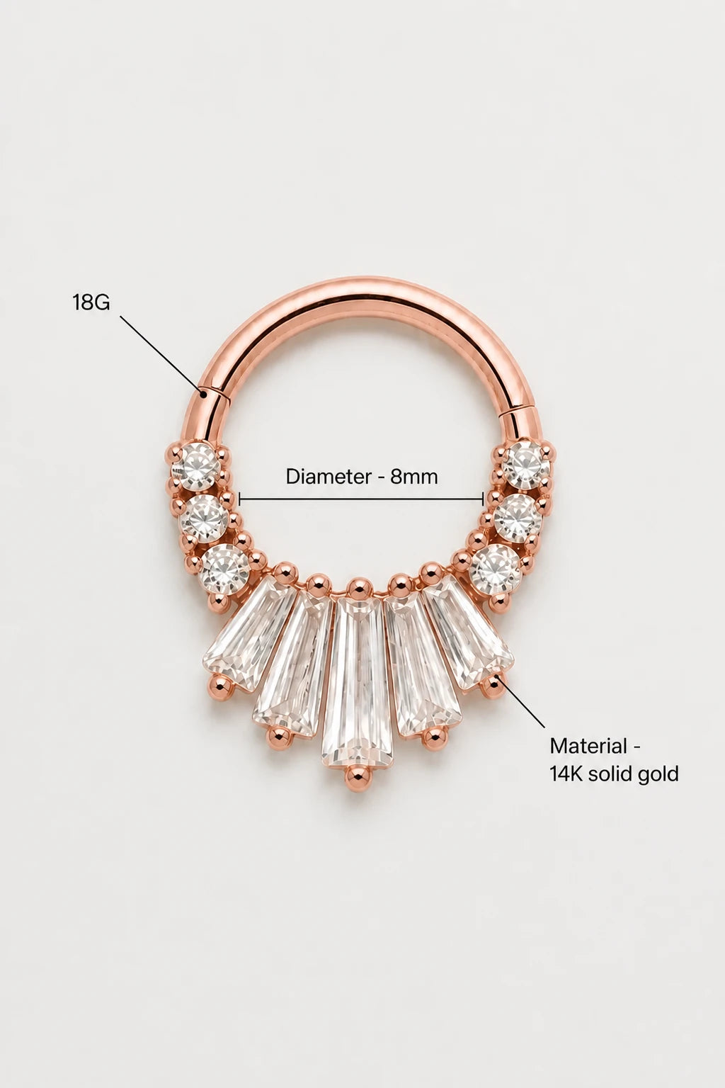 Baguette Arc Clicker · Rose Gold · Studio 3/3 Specs