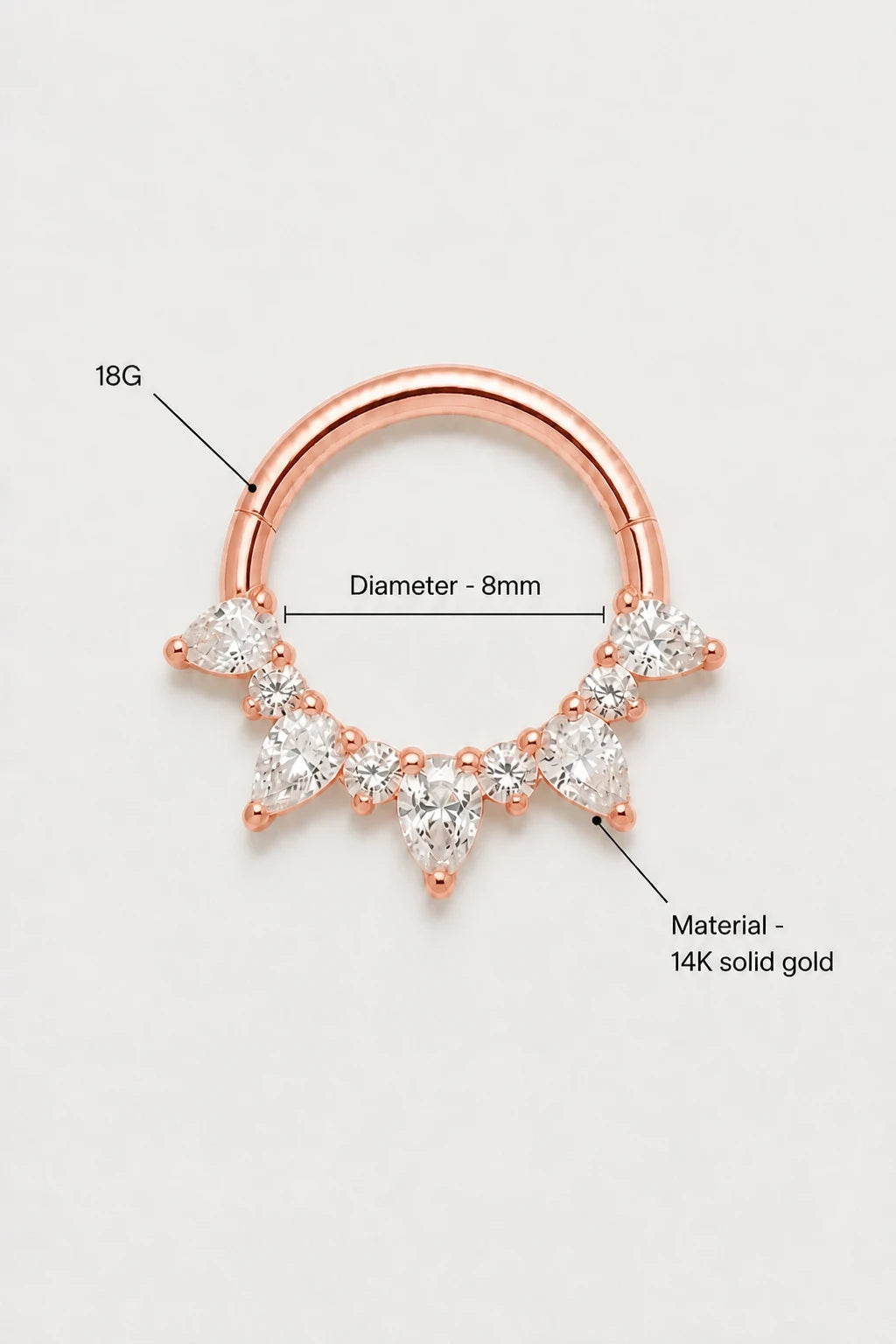 Pear Arc Clicker · Rose Gold · Studio 3/3 Specs