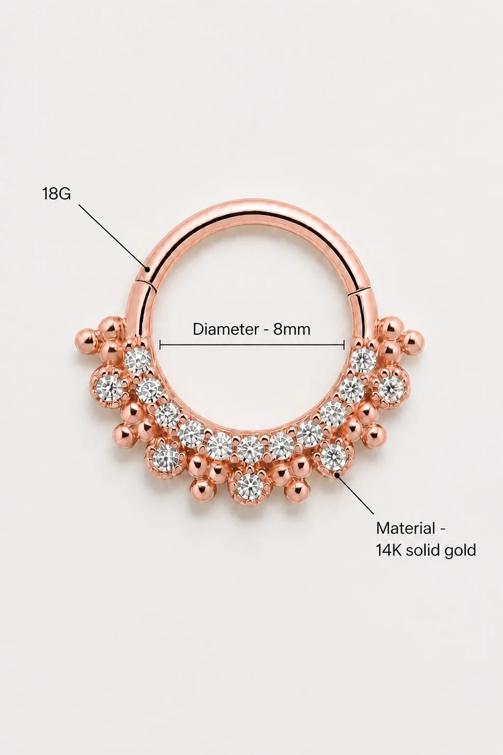 Cluster Fringe Clicker · Rose Gold · Studio 3/3 Specs