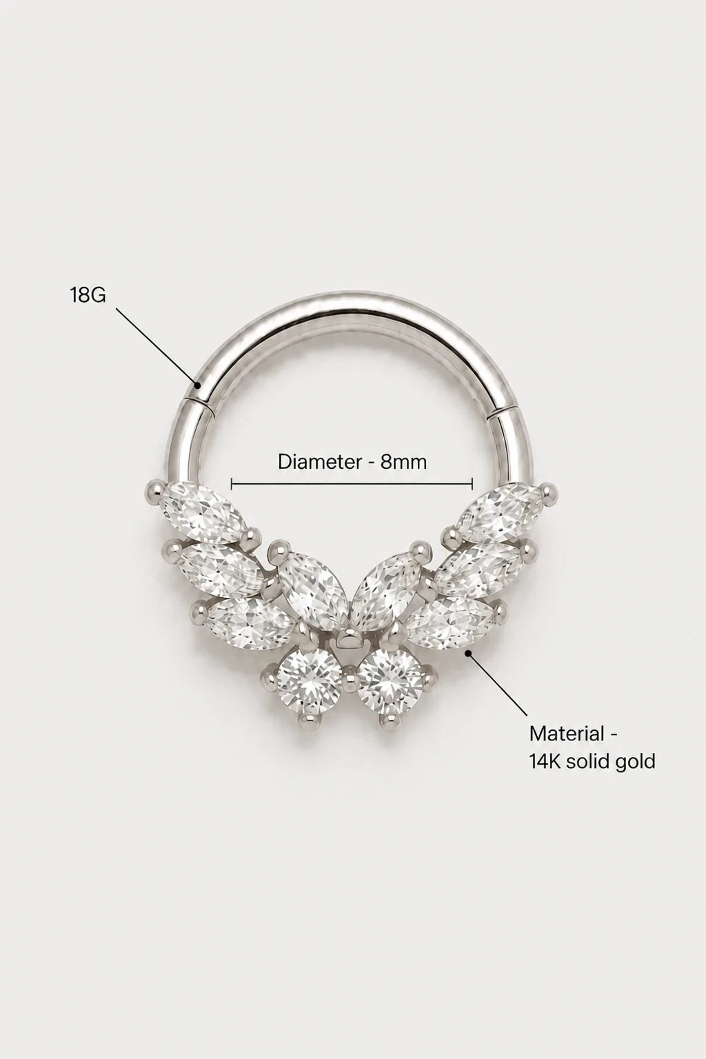Floral Cluster Clicker · White Gold · Studio 3/3 Specs