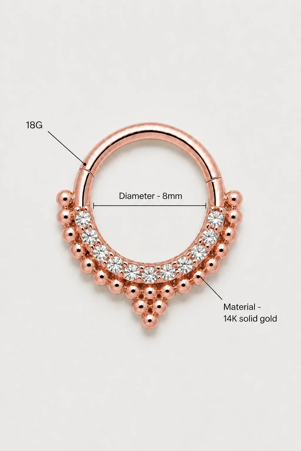 Beaded V Clicker · Rose Gold · Studio 3/3 Specs