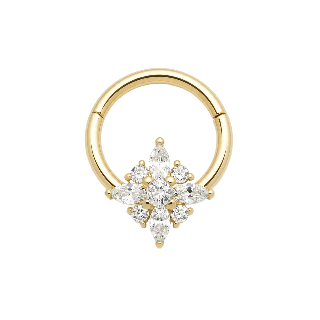 Marquise Bloom Clicker · Yellow Gold · Studio 4/8 BG Remove