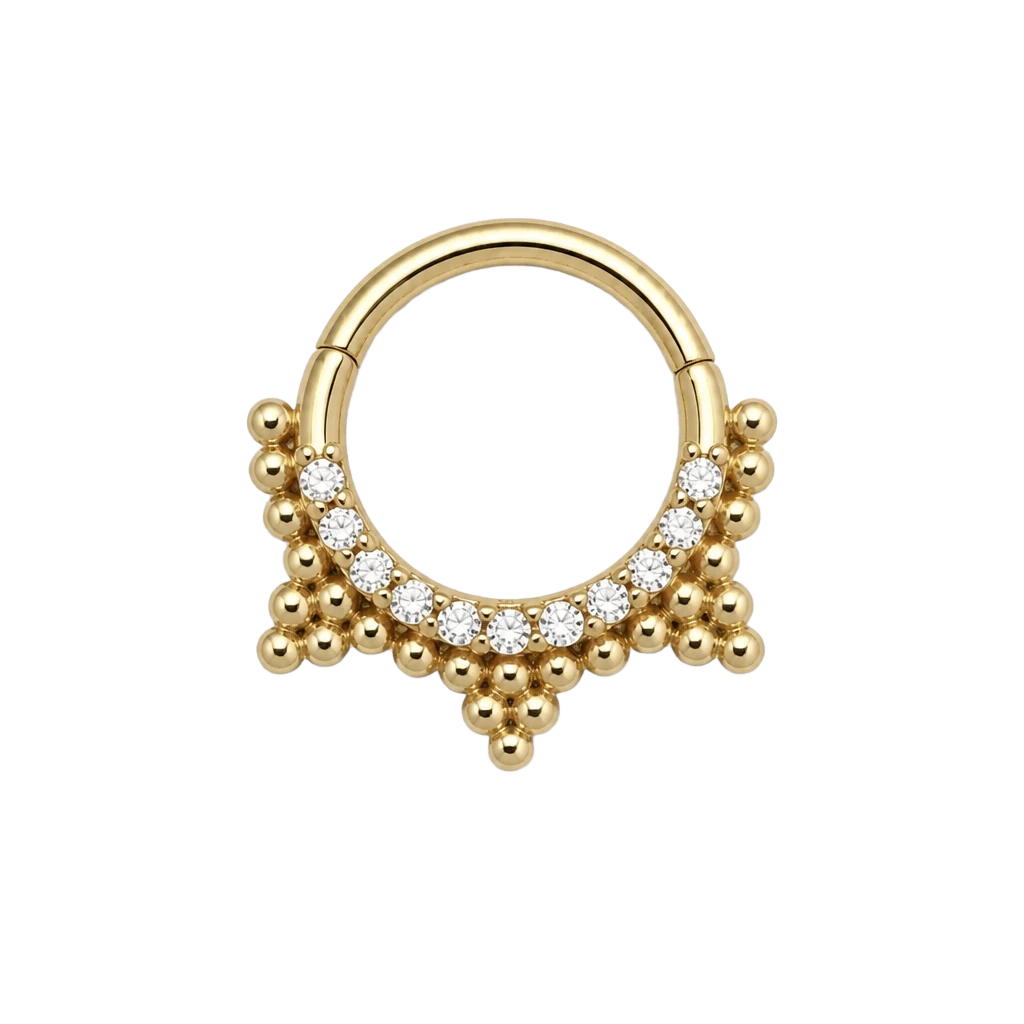 Beaded Fringe Clicker · Yellow Gold · Studio 4/8 BG Remove