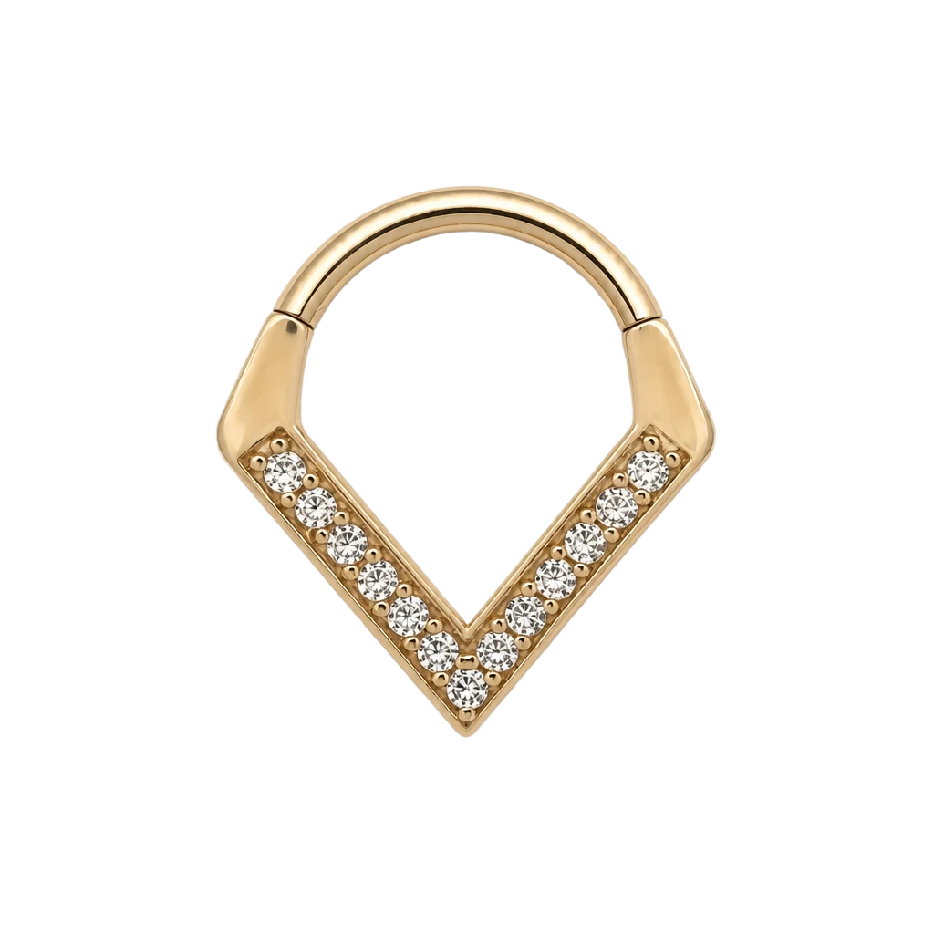 Chevron Clicker · Yellow Gold · Studio 4/8 BG Remove