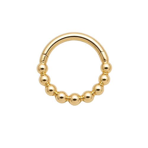 Bead Row Clicker · Yellow Gold · Studio 4/8 BG Remove [mj-base:003-0017] [mj-variant:001] [mj-role:variant_main] [mj-rank:0]