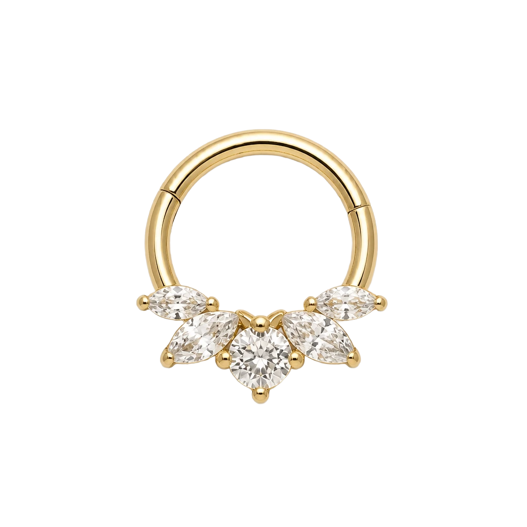 Marquise Cluster Clicker · Yellow Gold · Studio 4/8 BG Remove