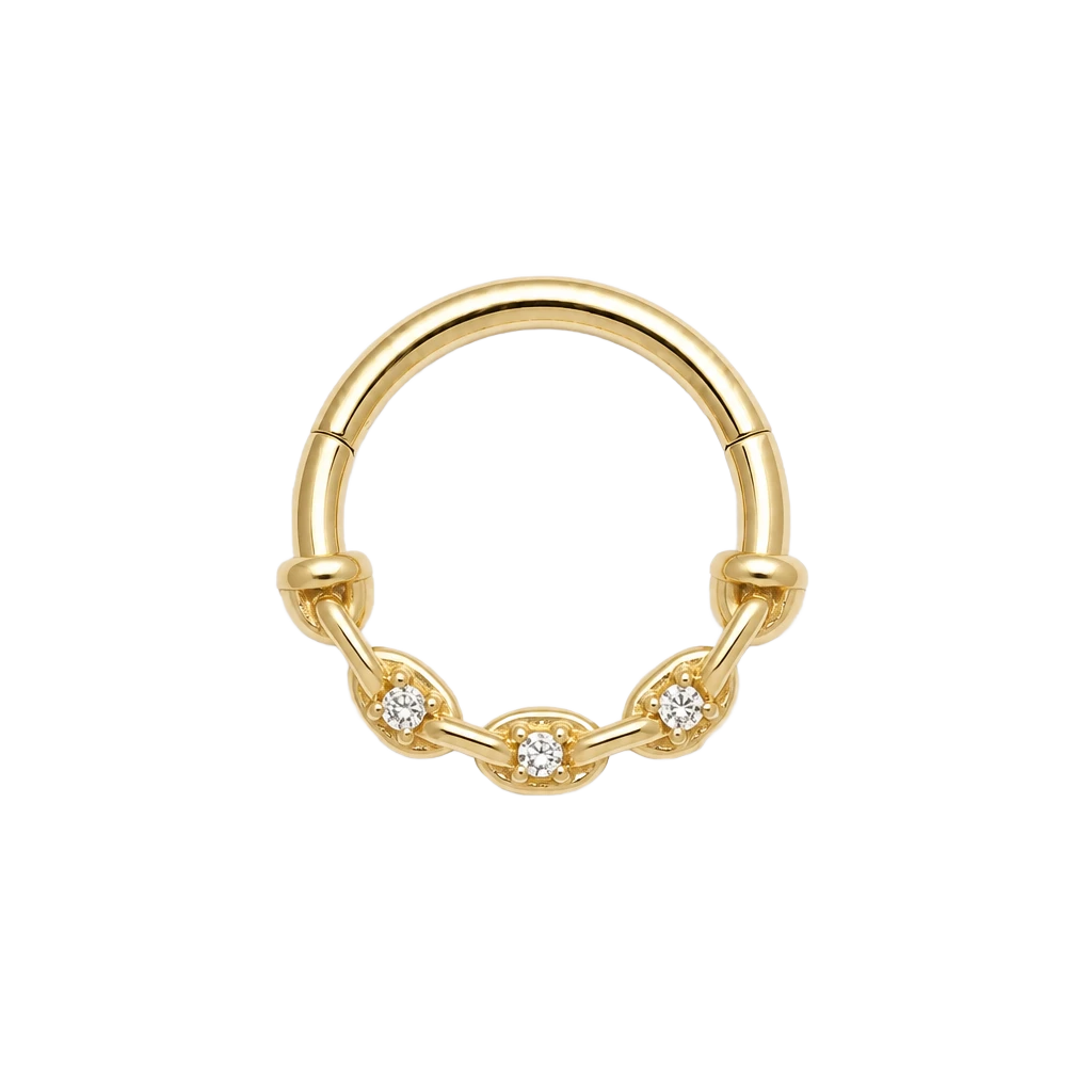 Linked Stone Clicker · Yellow Gold · Studio 4/8 BG Remove