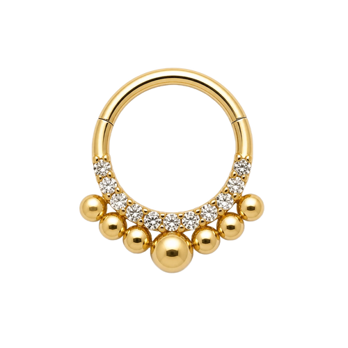 Beaded Pavé Clicker · Yellow Gold · Studio 4/8 BG Remove [mj-base:003-0026] [mj-variant:001] [mj-role:variant_main] [mj-rank:0]