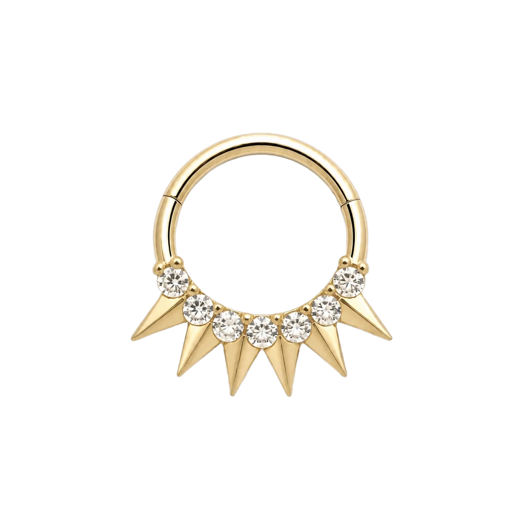 Spike Fringe Clicker · Yellow Gold · Studio 4/8 BG Remove