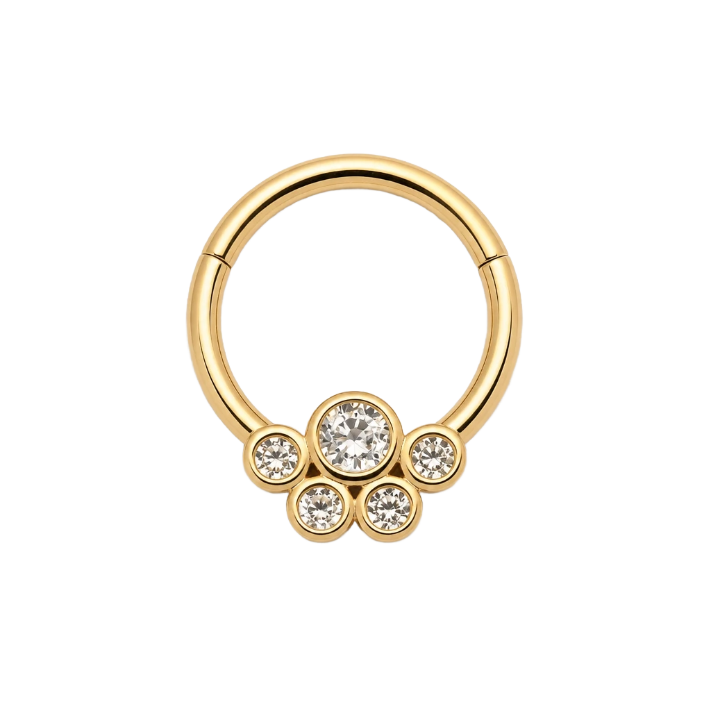 Five Stone Clicker · Yellow Gold · Studio 4/8 BG Remove