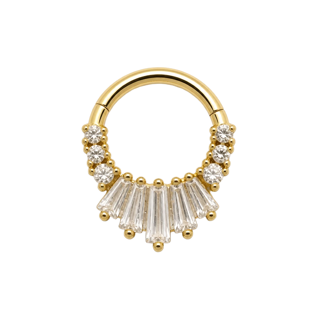 Baguette Arc Clicker · Yellow Gold · Studio 4/8 BG Remove
