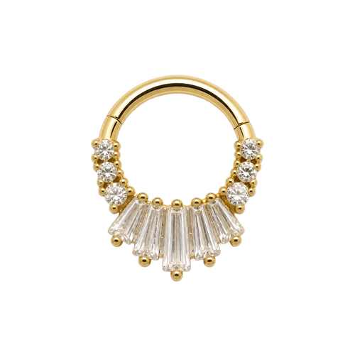 Baguette Arc Clicker · Yellow Gold · Studio 4/8 BG Remove [mj-base:003-0029] [mj-variant:001] [mj-role:variant_main] [mj-rank:0]