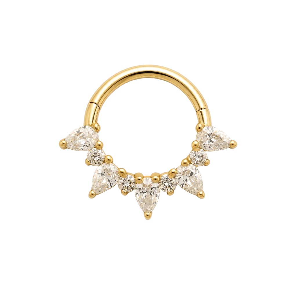 Pear Arc Clicker · Yellow Gold · Studio 4/8 BG Remove