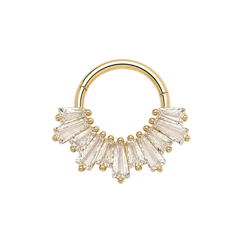Baguette Fan Clicker · Yellow Gold · Studio 4/8 BG Remove [mj-base:003-0032] [mj-variant:001] [mj-role:variant_main] [mj-rank:0]