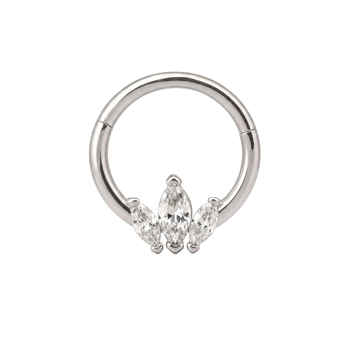 Marquise Trio Clicker · White Gold · Studio 4/8 BG Remove