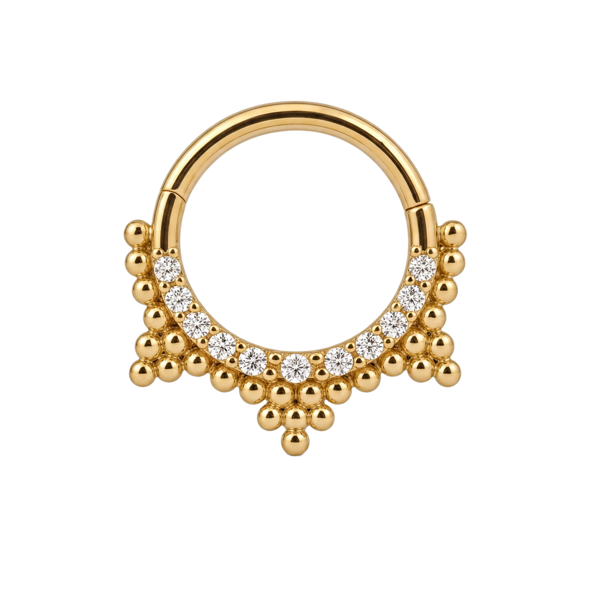 Beaded Fringe Clicker · Yellow Gold · Studio 4/8 BG Remove