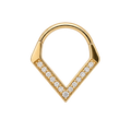 Chevron Clicker · Yellow Gold · Studio 4/8 BG Remove [mj-base:003-0014] [mj-variant:001] [mj-role:variant_main] [mj-rank:0]