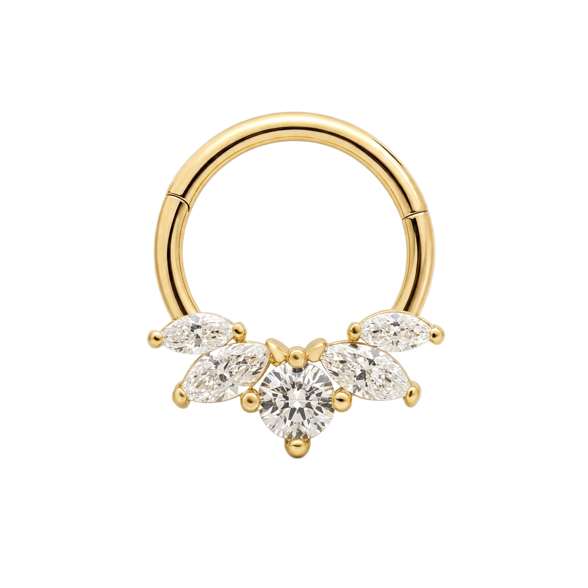 Marquise Cluster Clicker · Yellow Gold · Studio 4/8 BG Remove